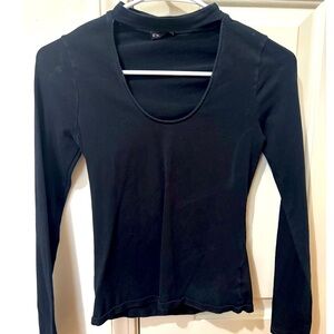Black Cutout Long Sleeve Express Top